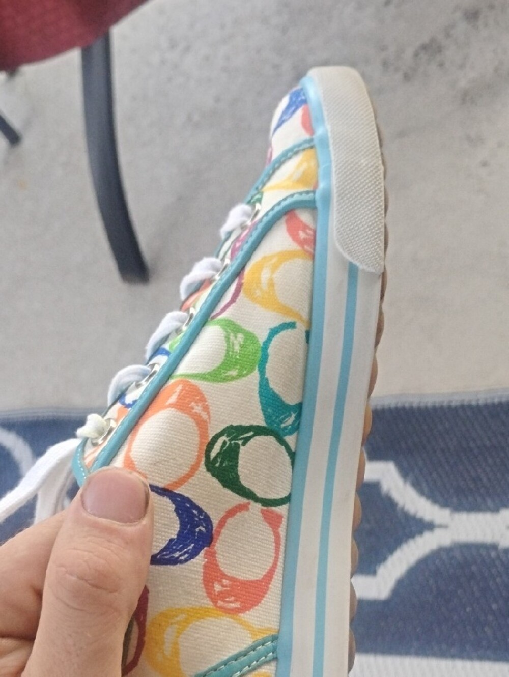 Coach Dawnell Signature Print Canvas Sneakers Size 10 - Picture 7 of 16